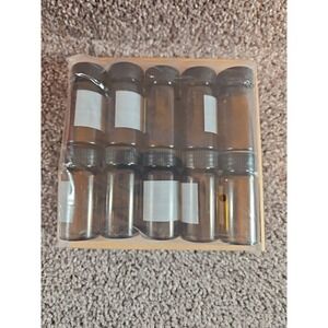 Patikil 10pc Brown Glass Jars With Screw On Lid. 20ml. New